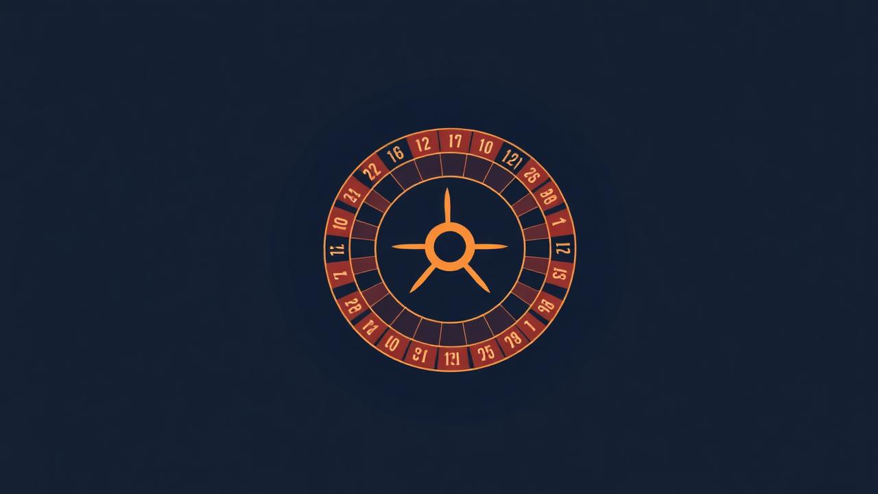 Minimal illustration som visar en stiliserad roulette